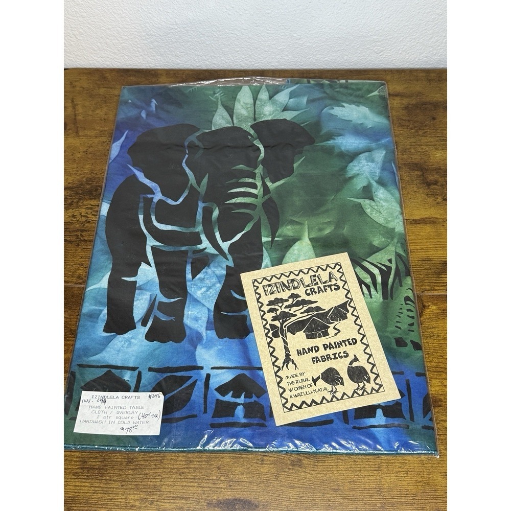 Vintage South African‎ Hand Dyed & Painted Tie Dye Safari Tribal Table Cloth